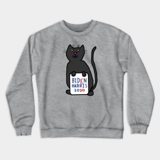 Cute Cat with Biden Harris Sign Crewneck Sweatshirt